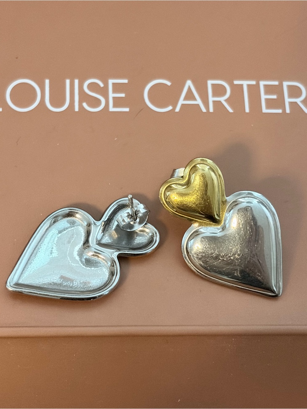 Louise Carter Mixie Heart Earrings - Silver & Gold